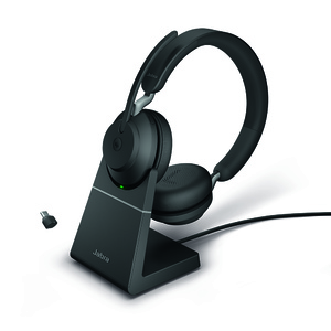Купить Jabra EVOLVE2 65 Link 380C MS Stereo stand Black - Черная беспроводная стерео гарнитура, USB-C+зарядная подставка